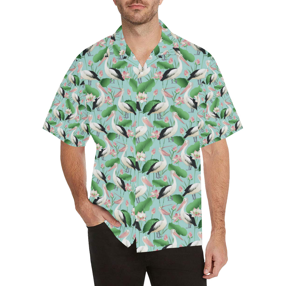 Pelican Pattern Print Design 01 Men's All Over Print Hawaiian Shirt (Model T58)