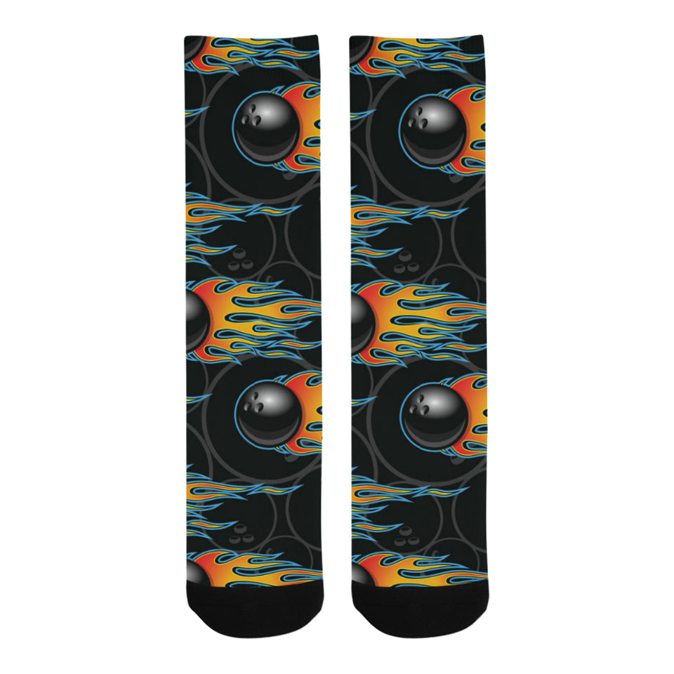 Bowling balls flame pattern Crew Socks
