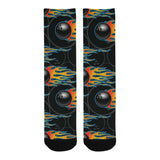 Bowling balls flame pattern Crew Socks