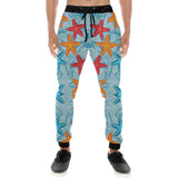 Blue red orange starfish pattern Unisex Casual Sweatpants