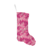 Beautiful dragonfly pink background Christmas Stocking