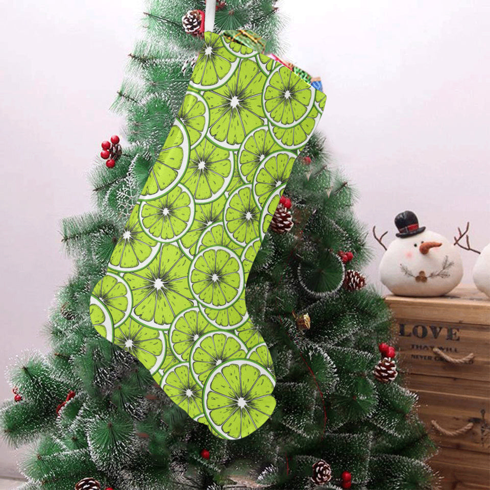 Slices of Lime design pattern Christmas Stocking