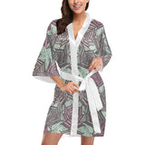 Spider web cobweb design color pattern Women's Short Kimono Robe