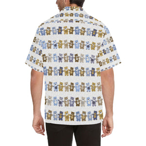 Teddy Bear Pattern Print Design 02 Men's All Over Print Hawaiian Shirt (Model T58)