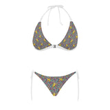 Cute yellow monkey leaves pattern Sexy Bikinis Two-Piece Swimsuits