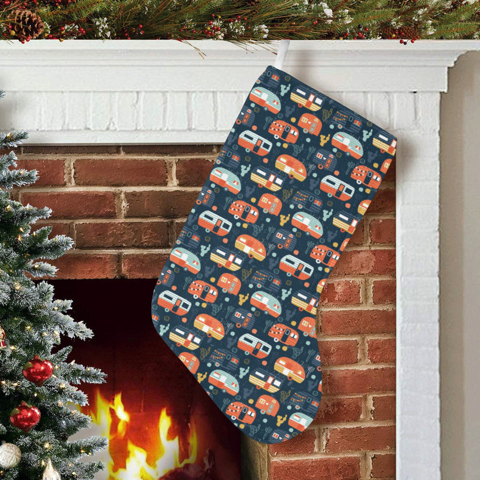 Camper Van Pattern Print Design 05 Christmas Stocking