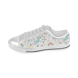 Colorful unicorn pattern Men's Low Top Shoes White