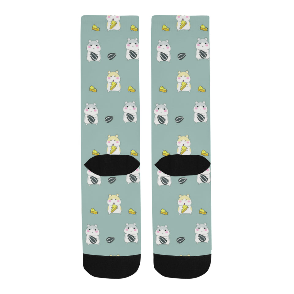 Cute hamster cheese pattern Crew Socks