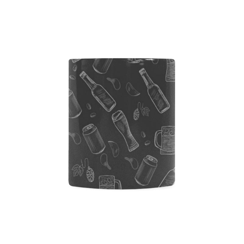 Beer hand drawn pattern Classical White Mug (Fulfilled In US)