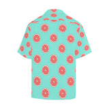 Grapefruit green background Men's All Over Print Hawaiian Shirt