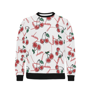 Hand drawn cherry pattern Men's Crew Neck Sweatshirt