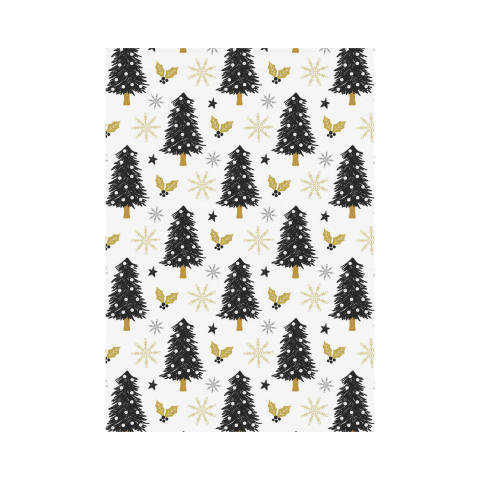 Christmas tree holly snow star pattern House Flag Garden Flag