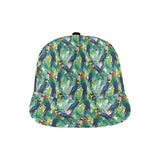 Colorful parrot exotic flower leaves All Over Print Snapback Cap