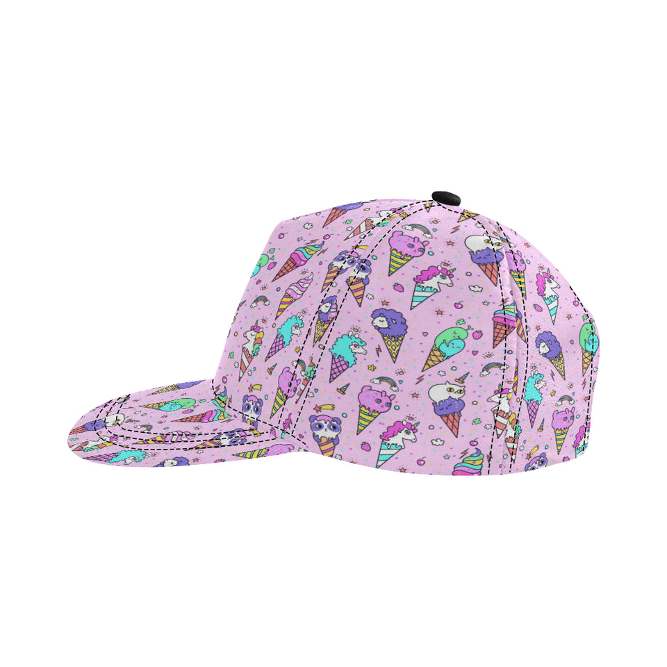 Cute ice cream cone animal pattern All Over Print Snapback Cap