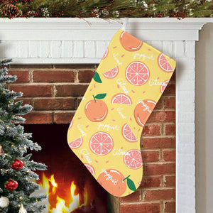 Grapefruit yellow background Christmas Stocking