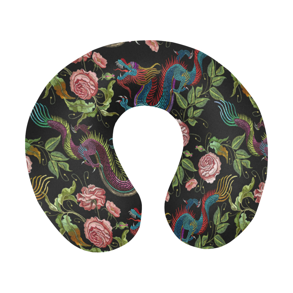 Dragons flower pattern U-Shaped Travel Neck Pillow