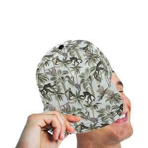 Monkey sloth lemur palm trees pattern All Over Print Snapback Cap