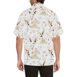 Beautiful Japanese cranes pattern Men's All Over Print Hawaiian Shirt