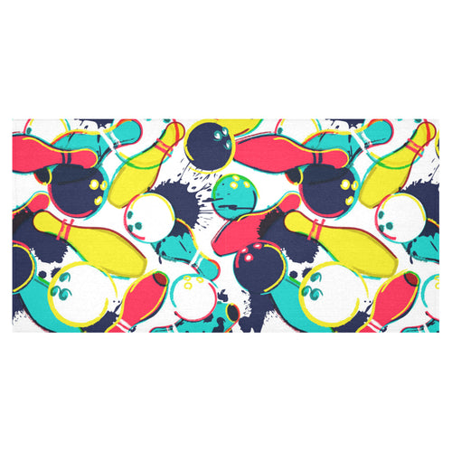 watercolor bowling ball pins Tablecloth