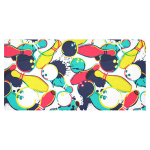 watercolor bowling ball pins Tablecloth