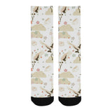 Beautiful Japanese cranes pattern Crew Socks