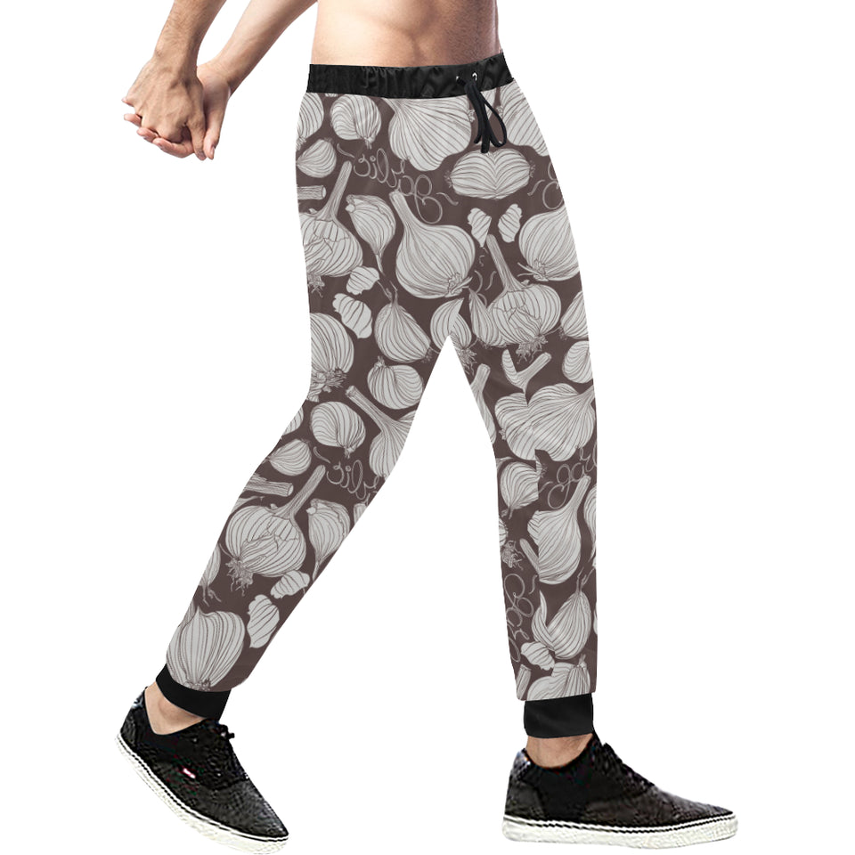 Garlic bulb dark background Unisex Casual Sweatpants