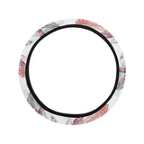 Watercolor sea turtle jellyfish pattern Car Steering Wheel Cover