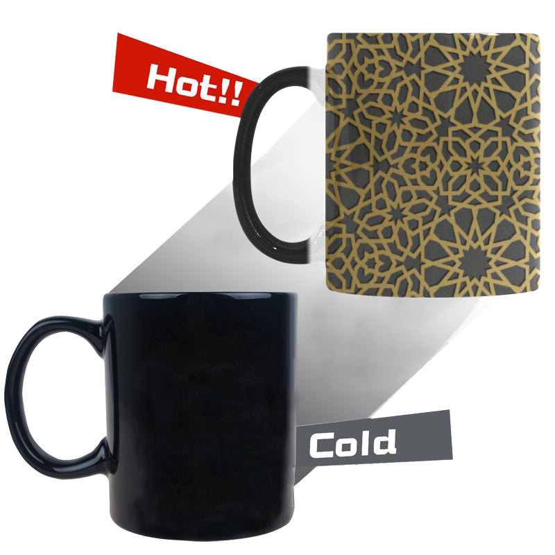 arabic star gold pattern Morphing Mug Heat Changing Mug