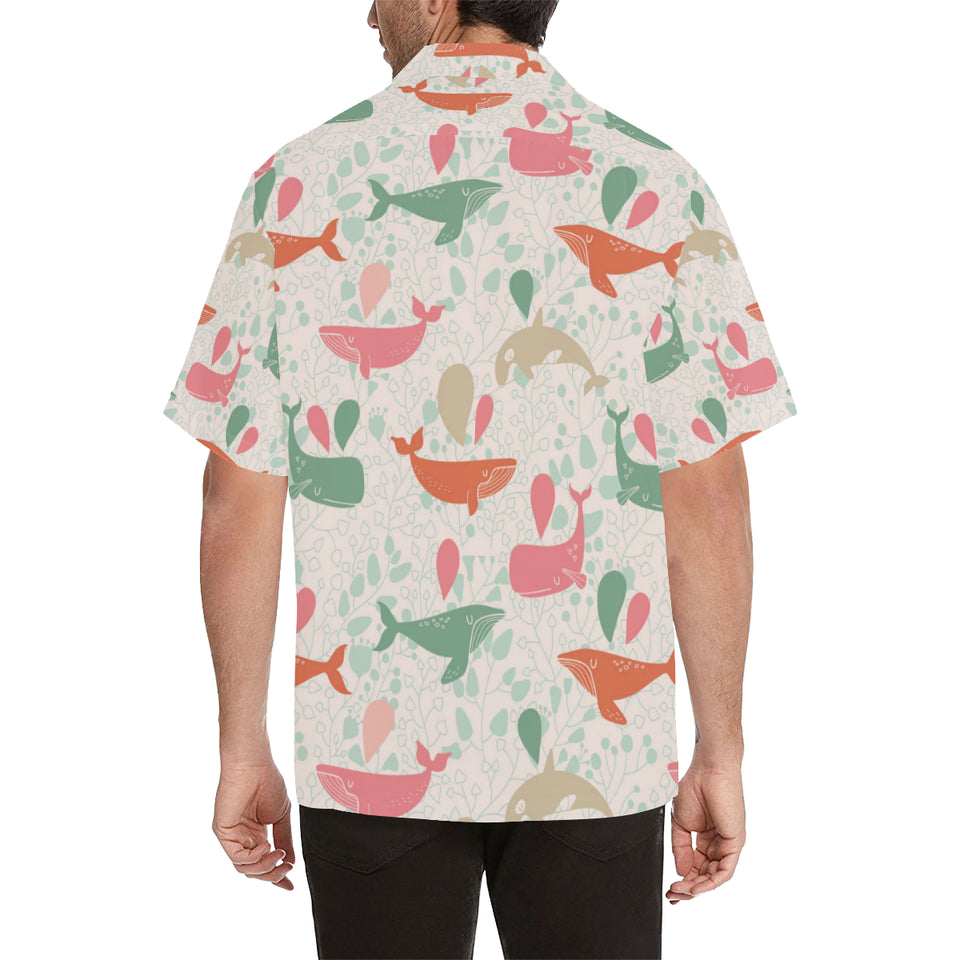 Cute whale pattern Men's All Over Print Hawaiian Shirt