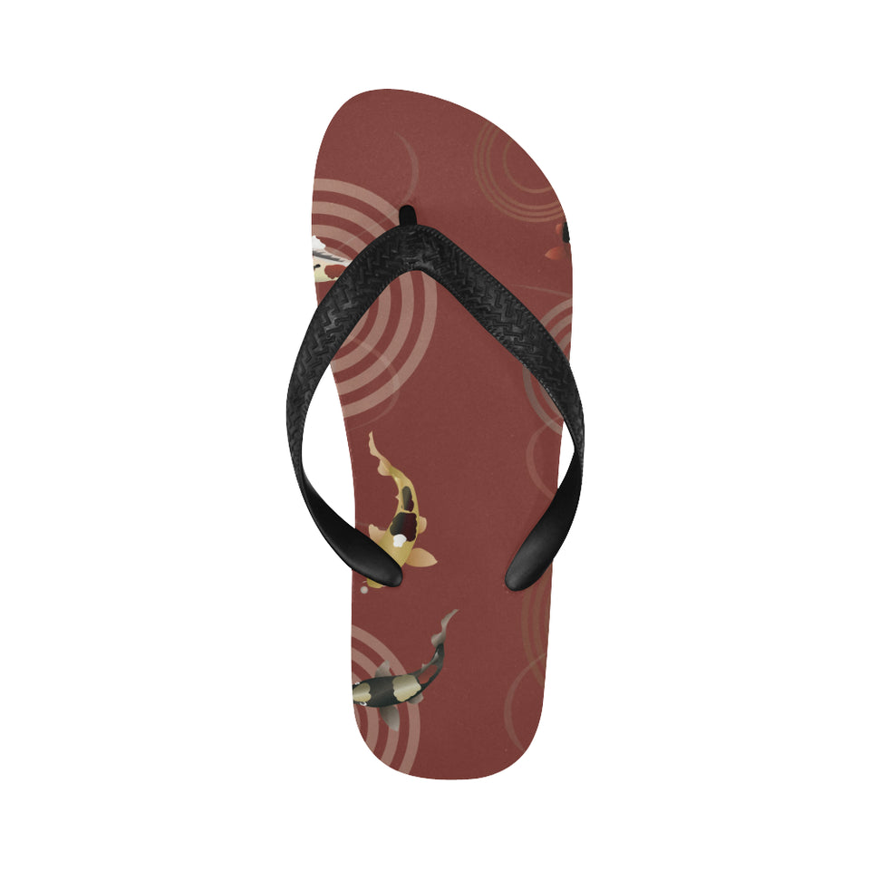 Fancy Carp red background Unisex Flip Flops