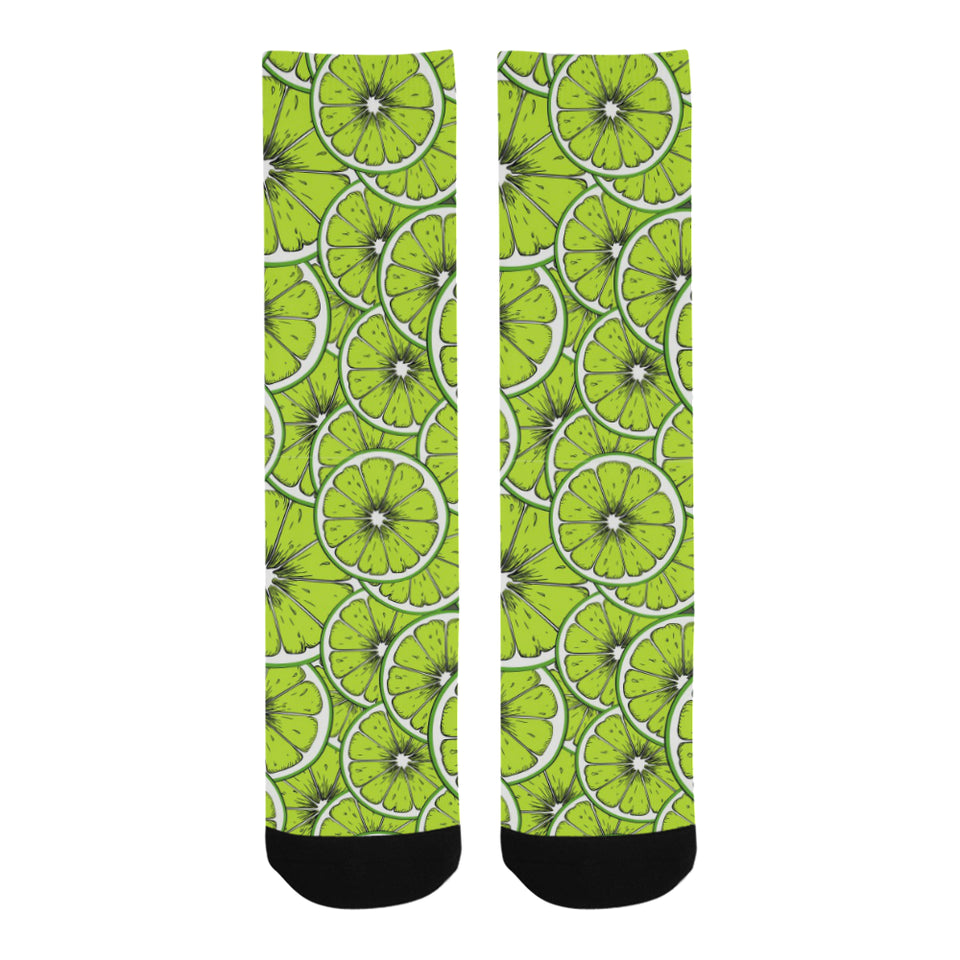 Slices of Lime design pattern Crew Socks