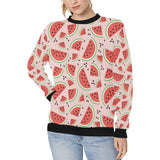 Watermelon pattern Women's Crew Neck Sweatshirt