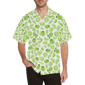 Lime design pattern Men's All Over Print Hawaiian Shirt