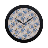 Cute peacock pattern Elegant Black Wall Clock