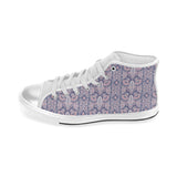 Indian Batik Style pattern Women's High Top Canvas Shoes White