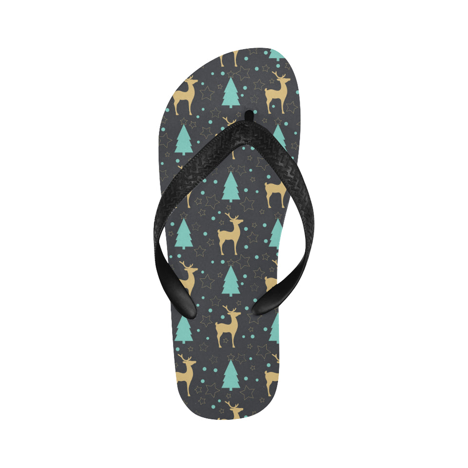 Deers star tree pattern Unisex Flip Flops