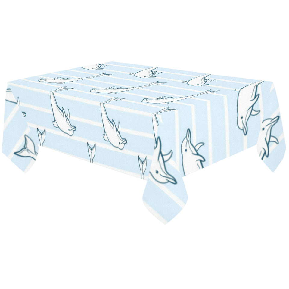 Dolphin blue striped background Tablecloth