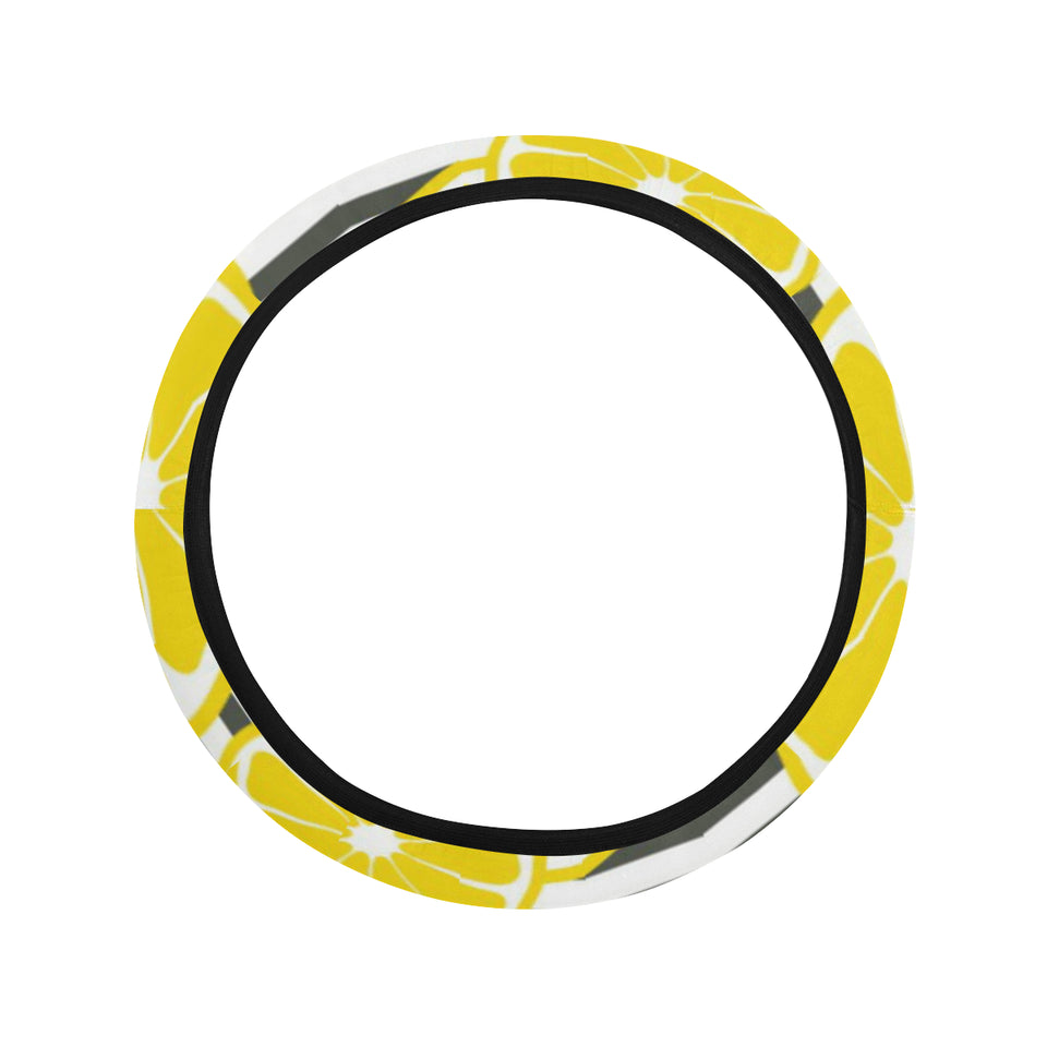 slice of lemon design pattern Car Steering Wheel Cover