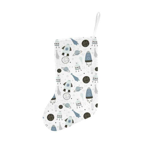 Hand drawn space elements space rocket star planet Christmas Stocking