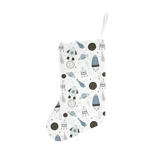 Hand drawn space elements space rocket star planet Christmas Stocking