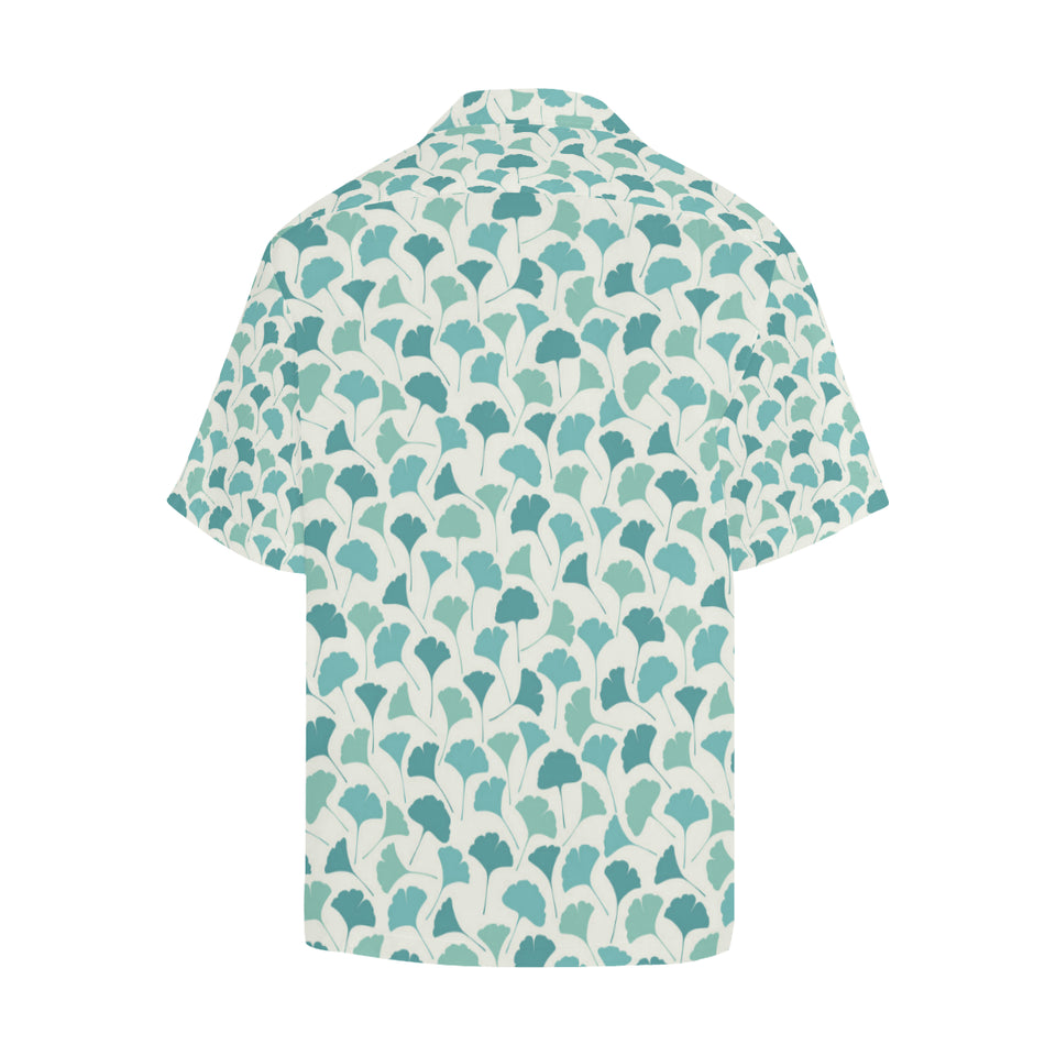 Green ginkgo leaves pattern Men's All Over Print Hawaiian Shirt