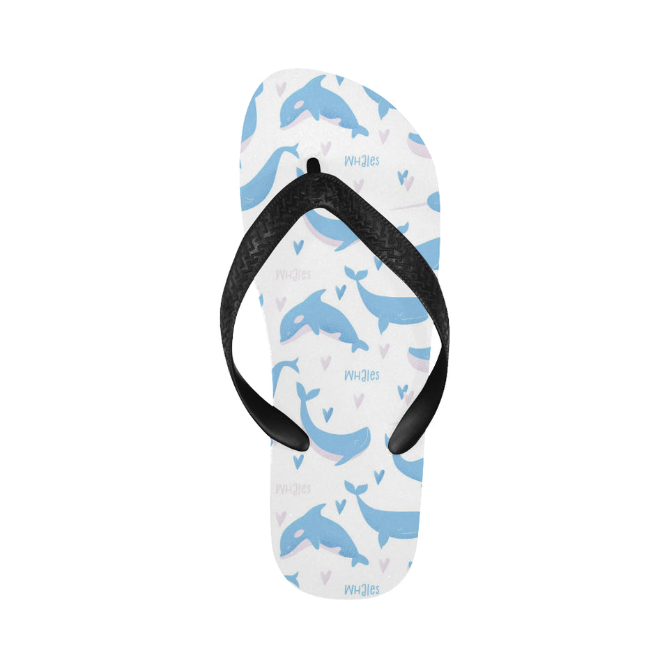 Blue whale pattern Unisex Flip Flops