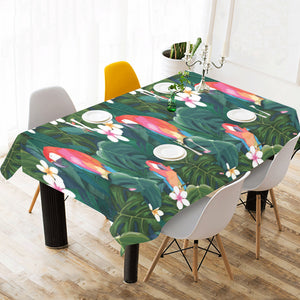 Parrot Palm tree leaves flower hibiscus pattern Tablecloth