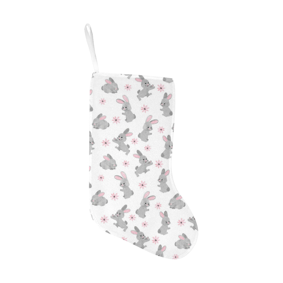 Watercolor cute rabbit pattern Christmas Stocking
