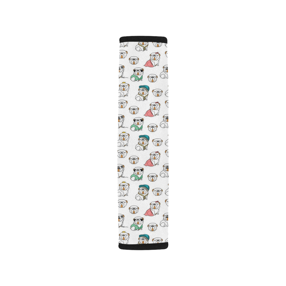 English Bulldog Pattern Print Design 03 Car Seat Belt Cover