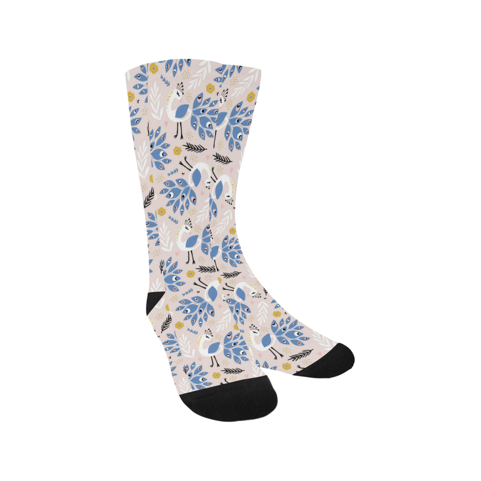 Cute peacock pattern Crew Socks