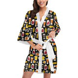 Beer type pattern Women's Short Kimono Robe