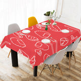 sushi pattern red background Tablecloth