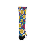 Passion fruit blue background Crew Socks
