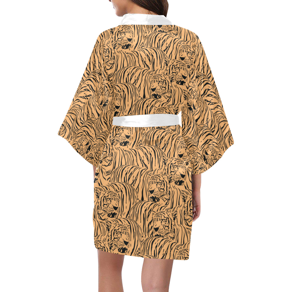 Bengal tigers pattern Women's Short Kimono Robe